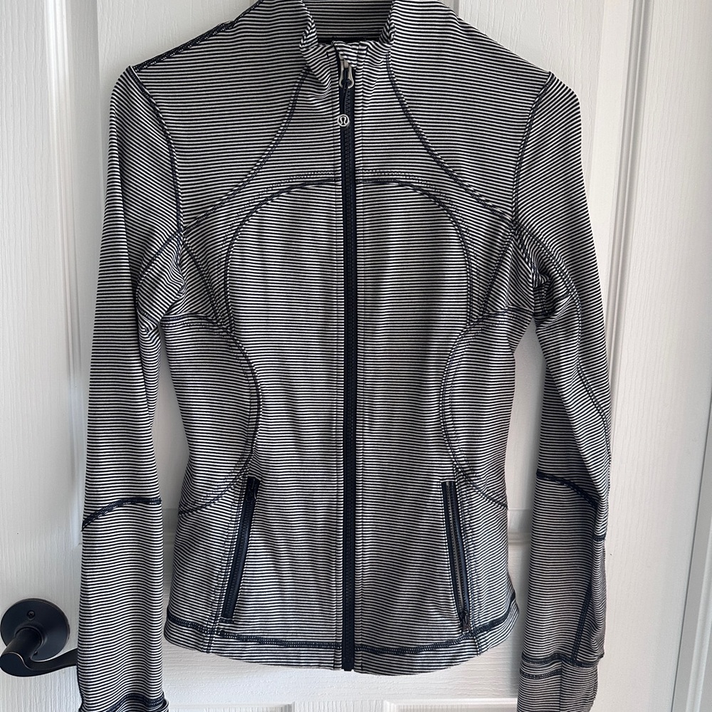 lululemon athletica Black and tan Striped Utility Jacket